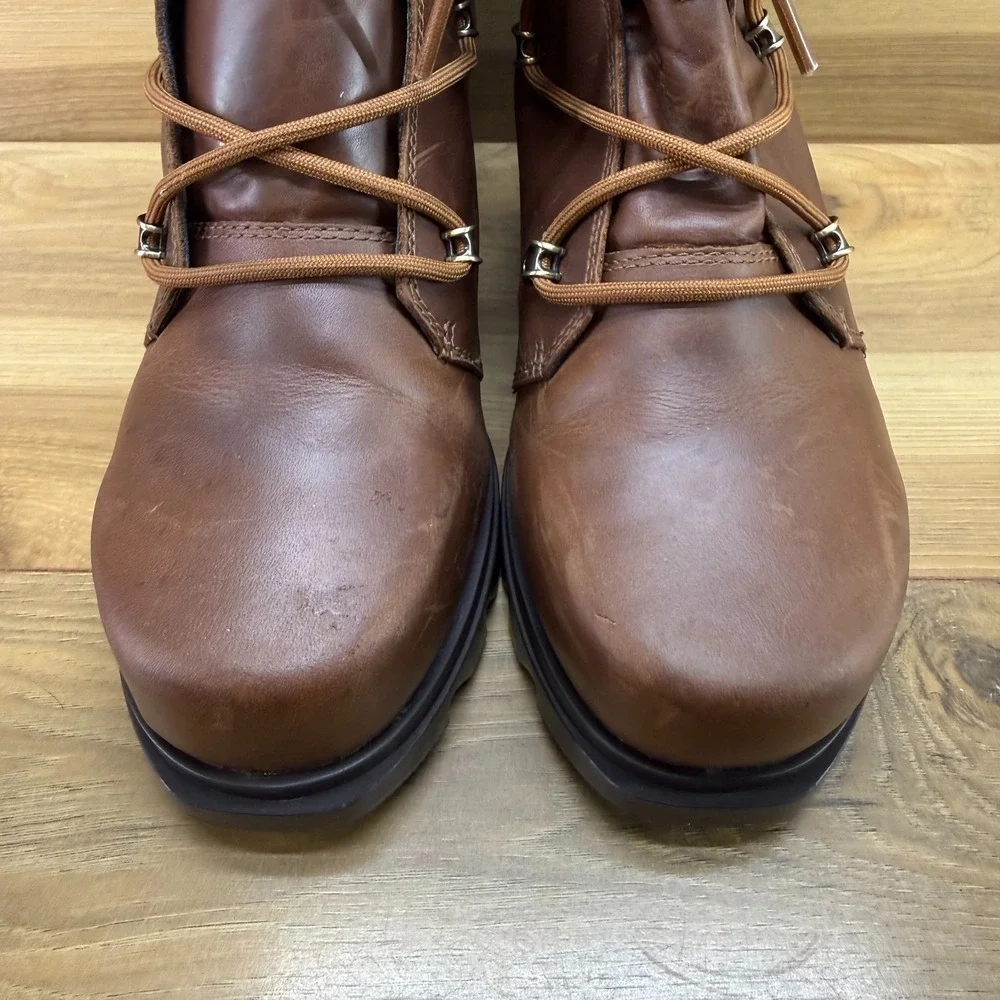 Sorel Joan Of Arctic Wedge III Brown Leather 10 Hiker Modern Nordic Trail WP